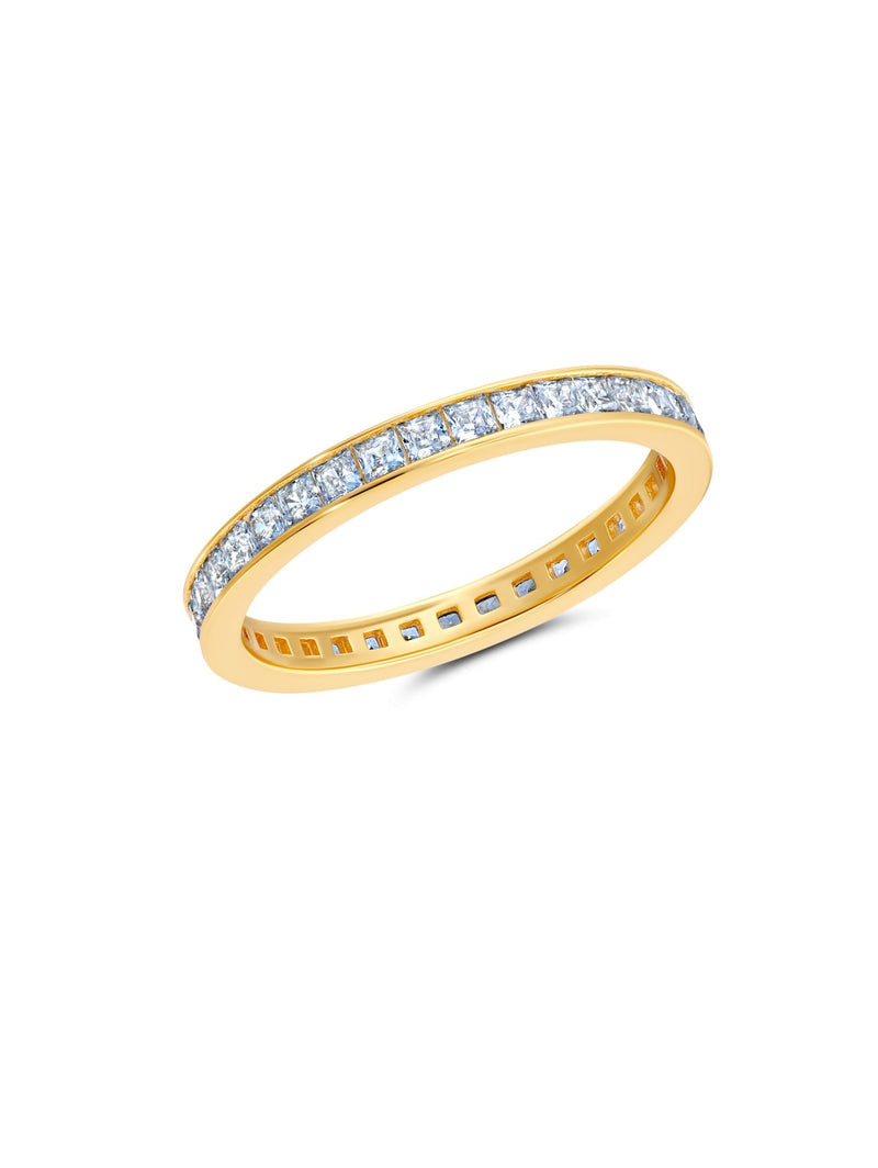 Square Princess Channel Set Etermity Ring - CRISLU