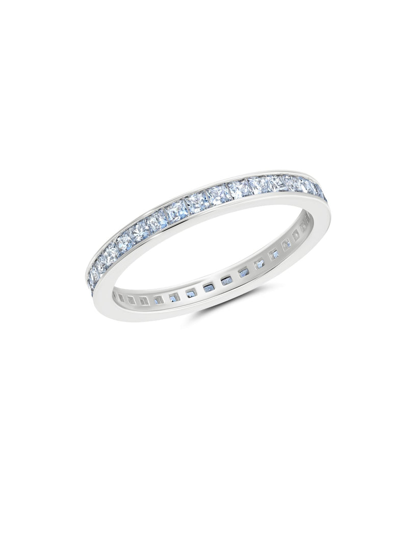 Square Princess Channel Set Etermity Ring - CRISLU