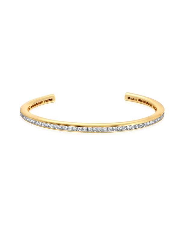 Square Princess Cut Channel Set 7'' Bracelet Cuff - CRISLU