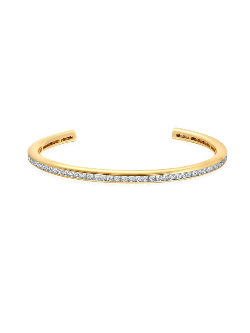 Square Princess Cut Channel Set 7 Bracelet Cuff CRISLU