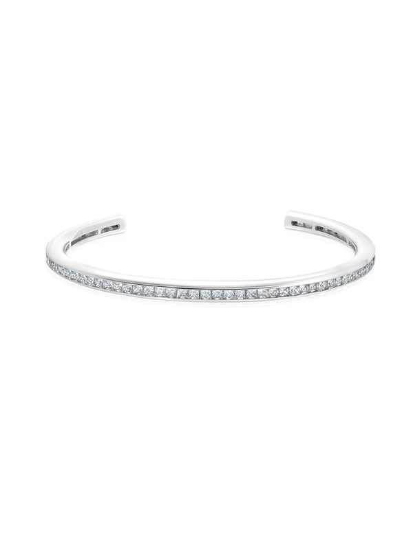 Square Princess Cut Channel Set 7'' Bracelet Cuff - CRISLU
