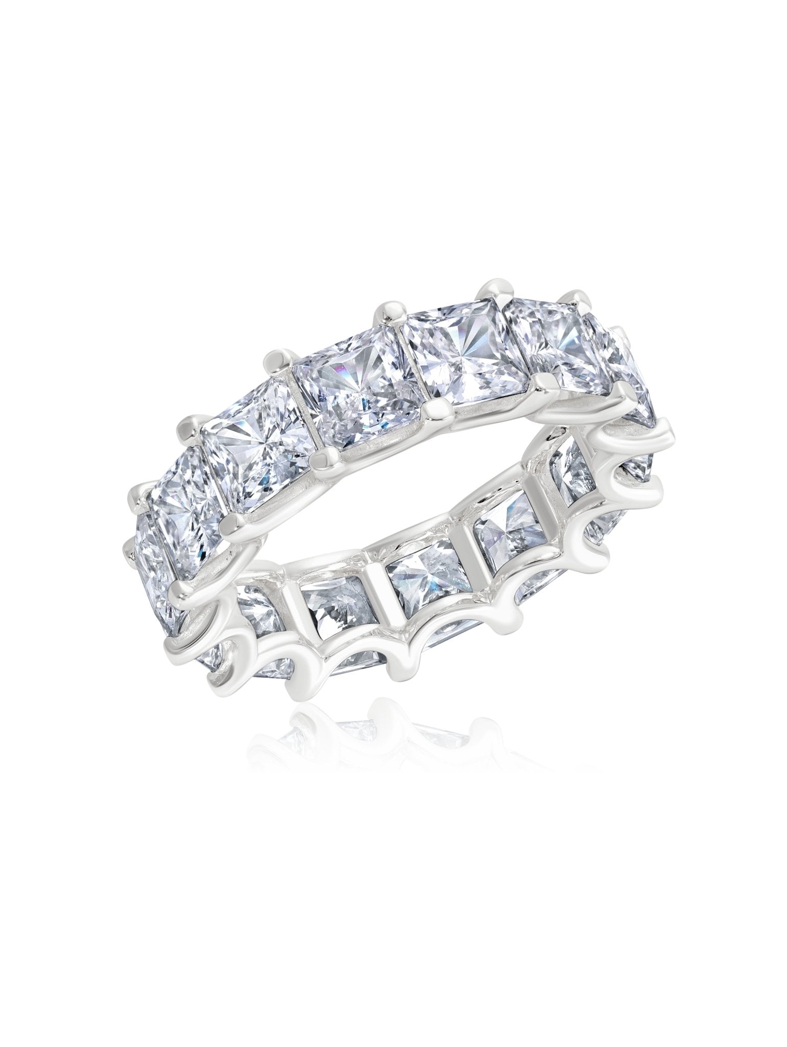 Square Princess Prong Set Eternity Ring - CRISLU