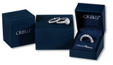 Three Stone Round Cut Ring Set Finished in Pure Platinum - CRISLU