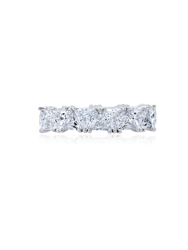 Trillion Cut Eternity Band Finished in Pure Platinum - CRISLU