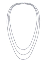Triple Row 18'',20'',22'' Tennis Necklace With Round Cut Stones - CRISLU