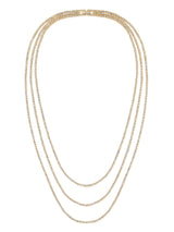 Triple Row 18'',20'',22'' Tennis Necklace With Round Cut Stones - CRISLU