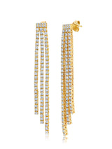 Triple Row Tennis Style Earrings With Round Cut Stones - CRISLU