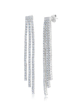 Triple Row Tennis Style Earrings With Round Cut Stones - CRISLU