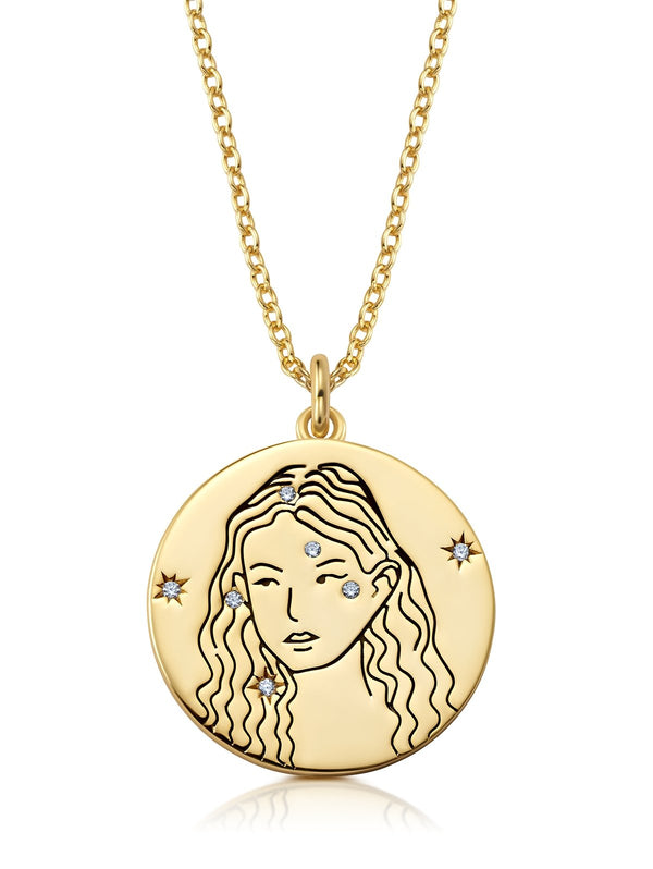 Virgo - Zodiac Necklace Finished in 18kt Yellow Gold - CRISLU