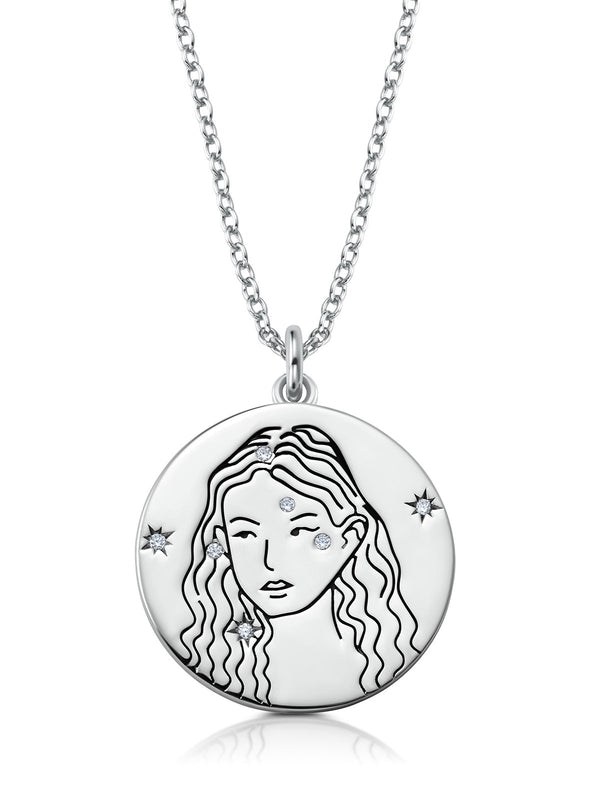 Virgo - Zodiac Necklace Finished in Pure Platinum - CRISLU