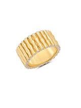 Wide Bamboo Ring Finished in 18kt Yellow Gold - CRISLU