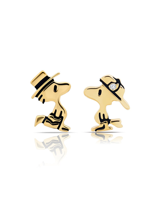 Woodstock .925 Sterling SilverStud Earrings Finished in 18kt Yellow Gold - CRISLU