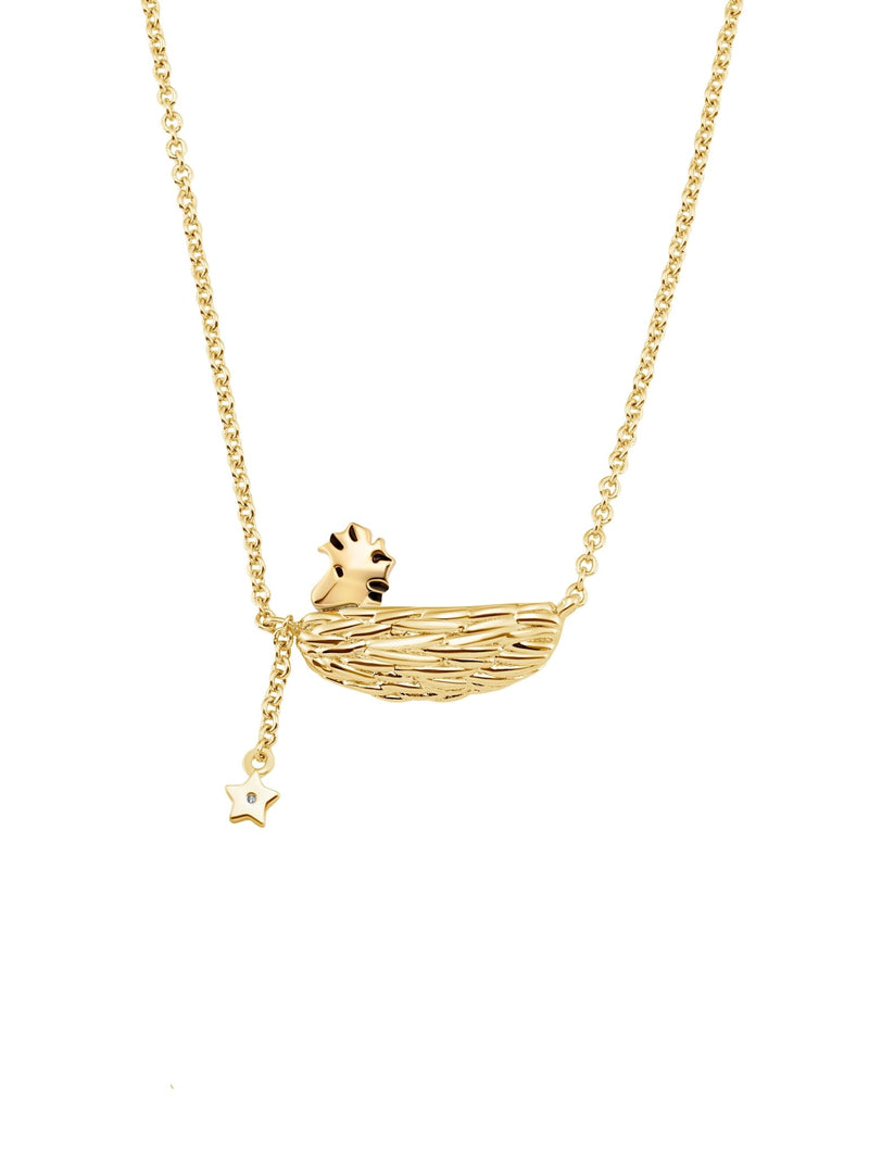 Woodstock's Nest Brass Necklace Finished in 18kt Yellow Gold - CRISLU