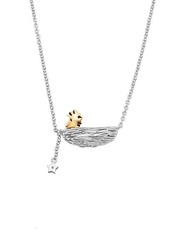 Woodstock's Nest Brass Necklace Finished in Pure Platinum - CRISLU